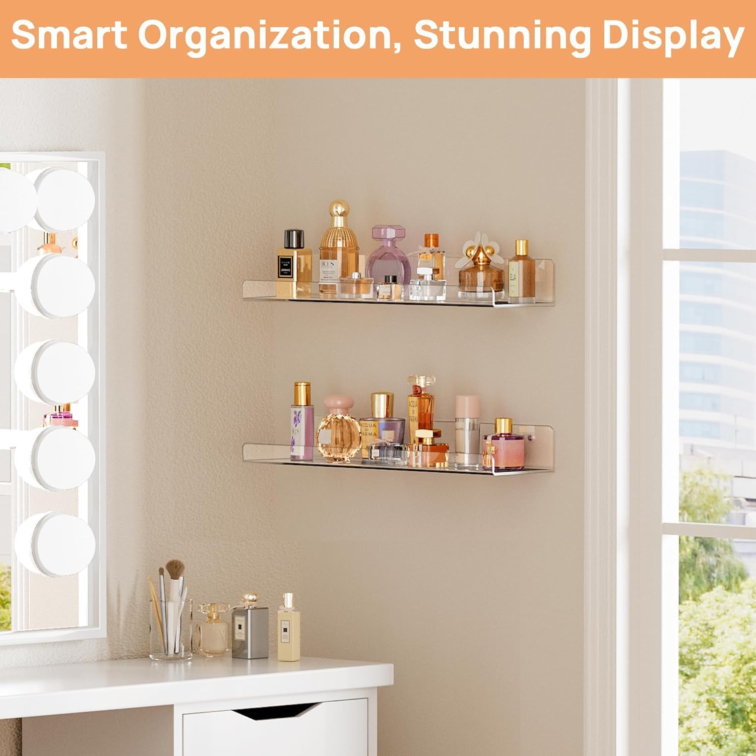 HETARMI ENTERPRISE Plastic Kitchen Sink Sponge Storage Organizer Holder Basket Self Adhesive Wall Mounted Bathroom Shelf Rack (1-pcs) (Clear Acrylic) 2