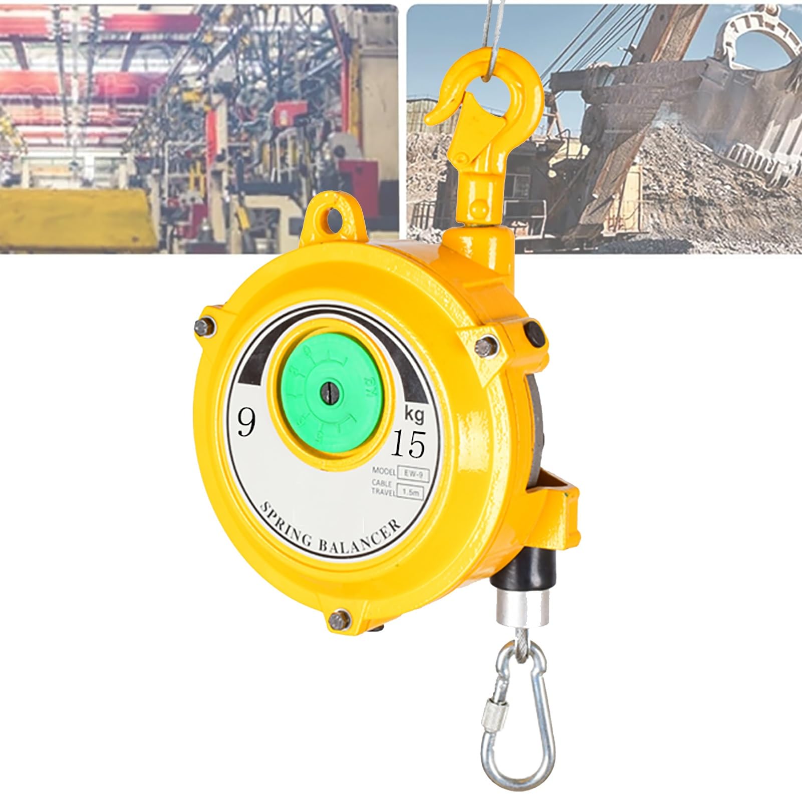 WEKONUMEX Retractable Spring Balancer, Spring Balancer 1.5m Retractable Self-Locking Multiple Weight Capacities(9-15kg)