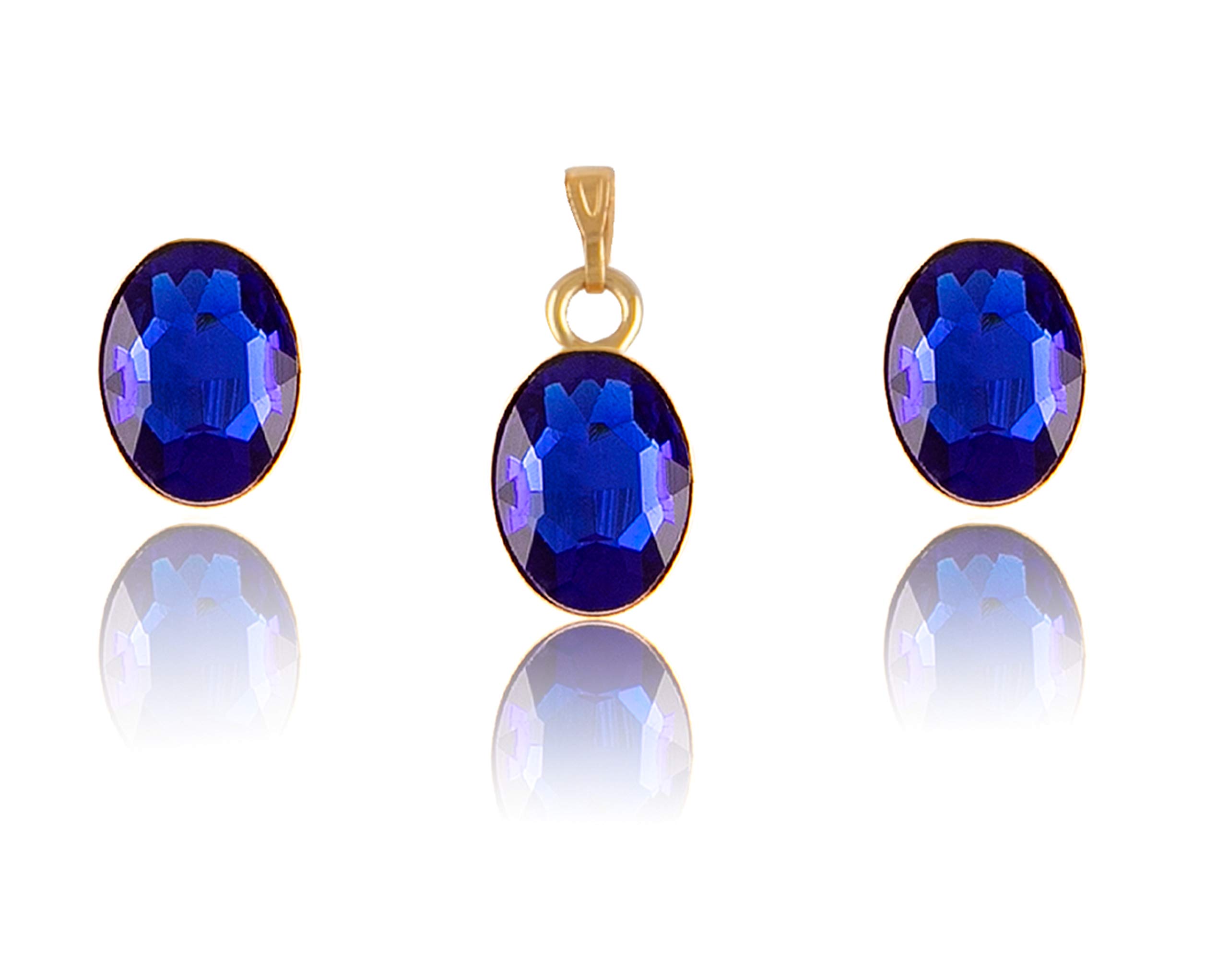 JFL - Jewellery for Less Crystal Pendant and Earrings Set for Women & Girls (Blue)- Valentine Latest Love,Valentine (B07VSS6MZV) Amazon Price History, Amazon Price Tracker
