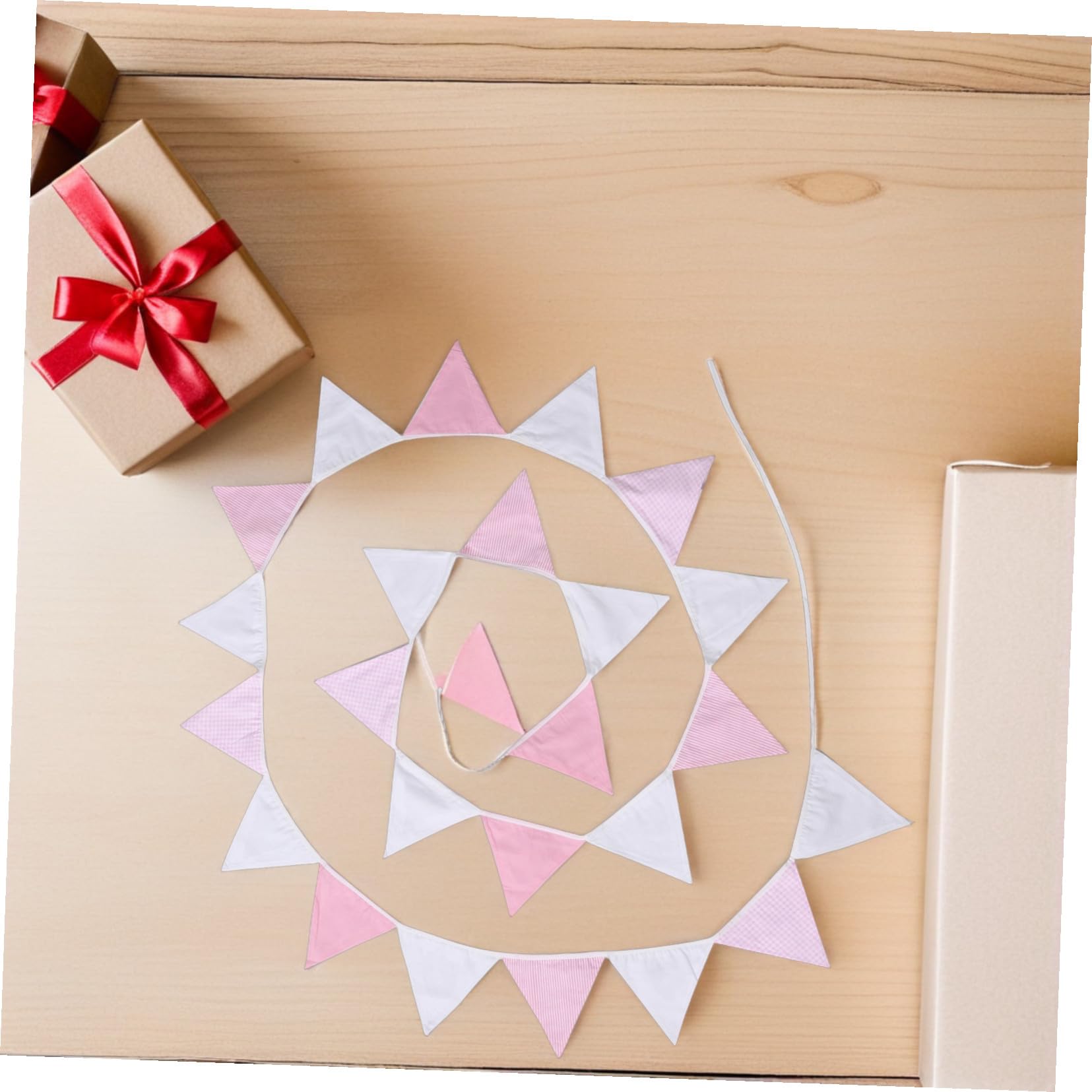 2 Piezas Banderines Triangulares de Algodón Diseño Versátil y Elegante Reutilizables para de Fiestas Infantiles y Cumpleaños