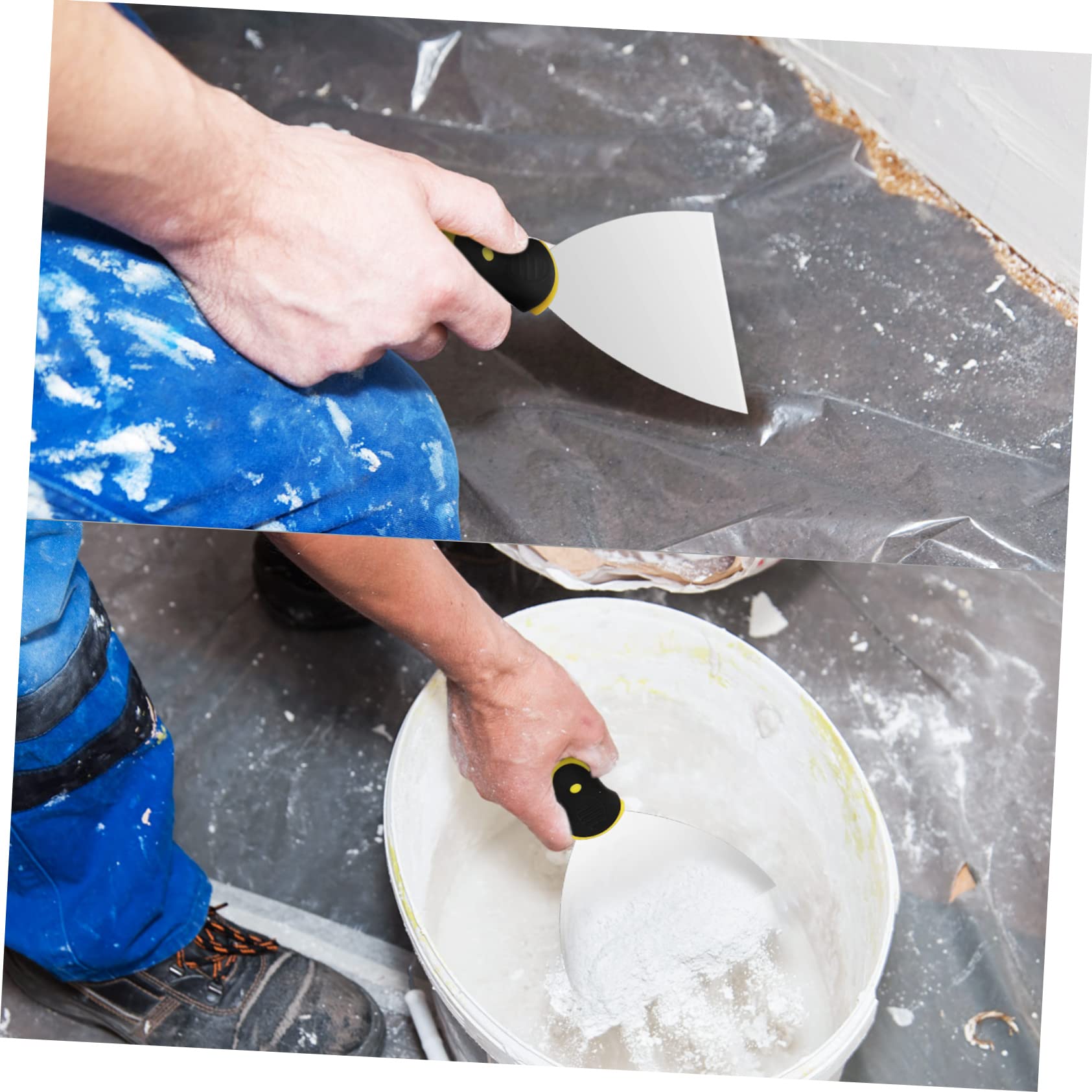 Set di Spatole in Acciaio Inox Argentate 8 Pezzi per Stucco | Flexibili, Raschiano Vernice e Residui, per Riparazioni Pareti e Lavori di Superficie