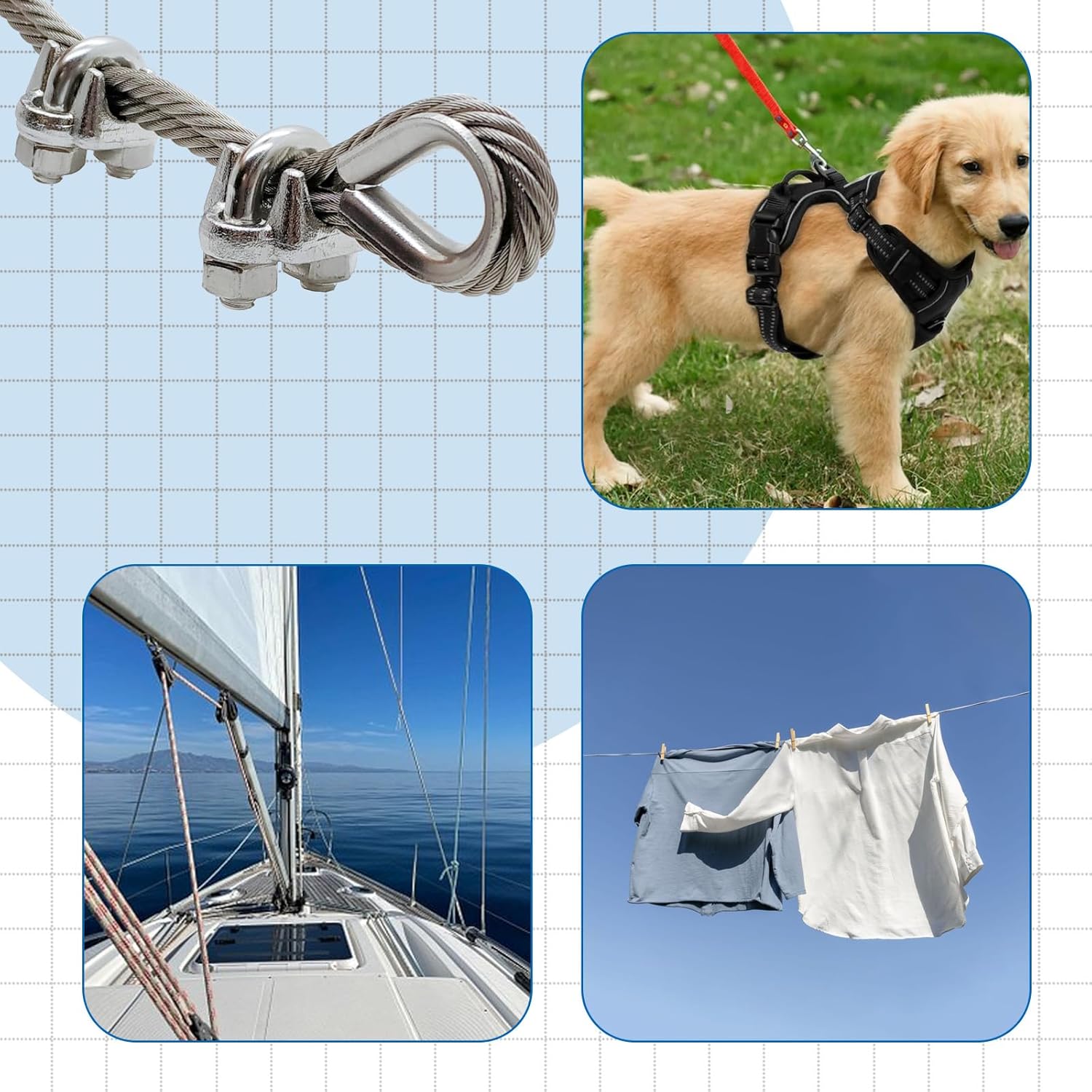 Wire Rope Cable Clip, 1/4 Inch Wire Rope Clamp Cable Clamps Silver ...