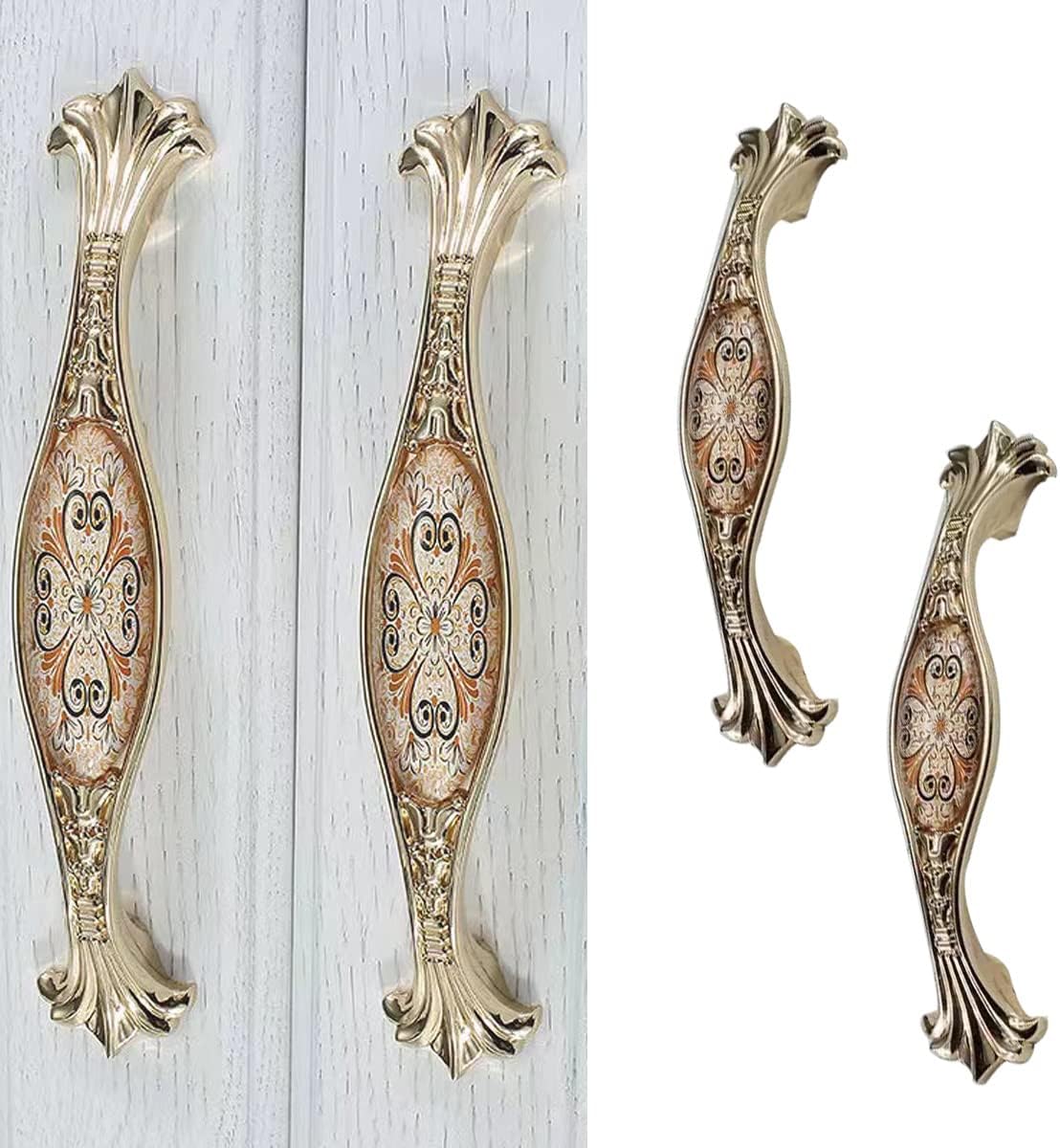 5" Zinc Alloy Cabinet Pulls Furniture Knobs Starry Pattern Cupboard Handle Drawer Pulls Solid Metal Kitchen Hardware Handles for Cabinet Drawer Wardrobe (2pcs/Set)