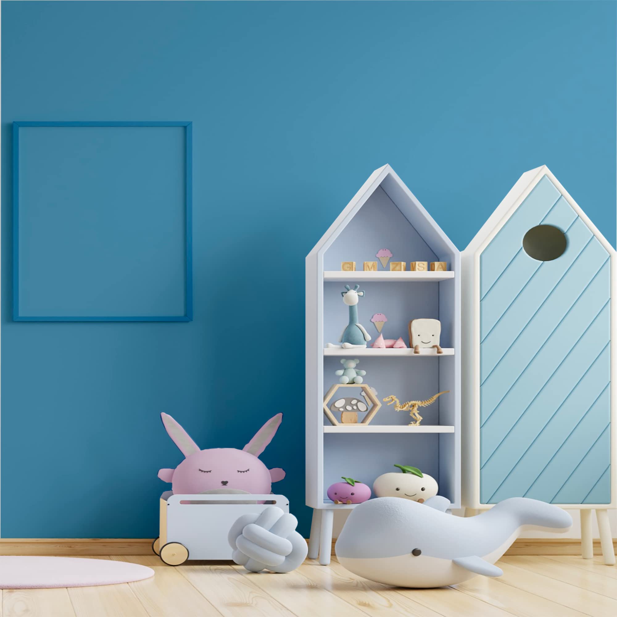 BOX DECO COULEURS Pittura murale naturale ecologica opaca aspetto interno Natura - 2,5 L, Blu Fiordo