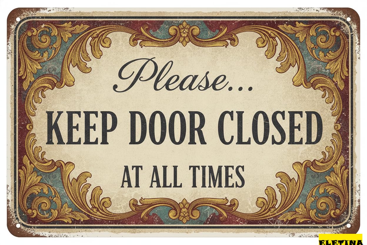 Please Keep Door Closed At All Times Aluminum Warning Sign UV Protected Waterproof Fade Resistant Street Parking 8x12in