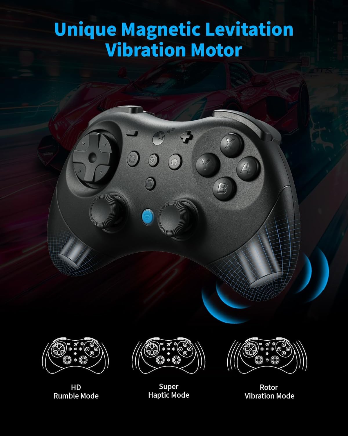 GuliKit Elves 2 Pro Wireless Controller für Switch/Switch 2/PC/Android/iOS, Bluetooth Controller mit Hall Effekt Joystick, 1000Hz Abtastrate, Magnetischem Vibrator, Super Haptik, Rotary Rumble,Schwarz | Bluetooth Controller mit Hall Effekt Joystick, 1000H