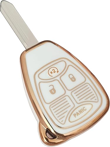 Miniatura 3 de QIXIUBIA Funda para llavero Jeep con llavero para Jeep WranglerCompass 2007-2018Dodge RamDurango 2007-2009Calibre 2007-2012Nitro 2007-2011Dakota