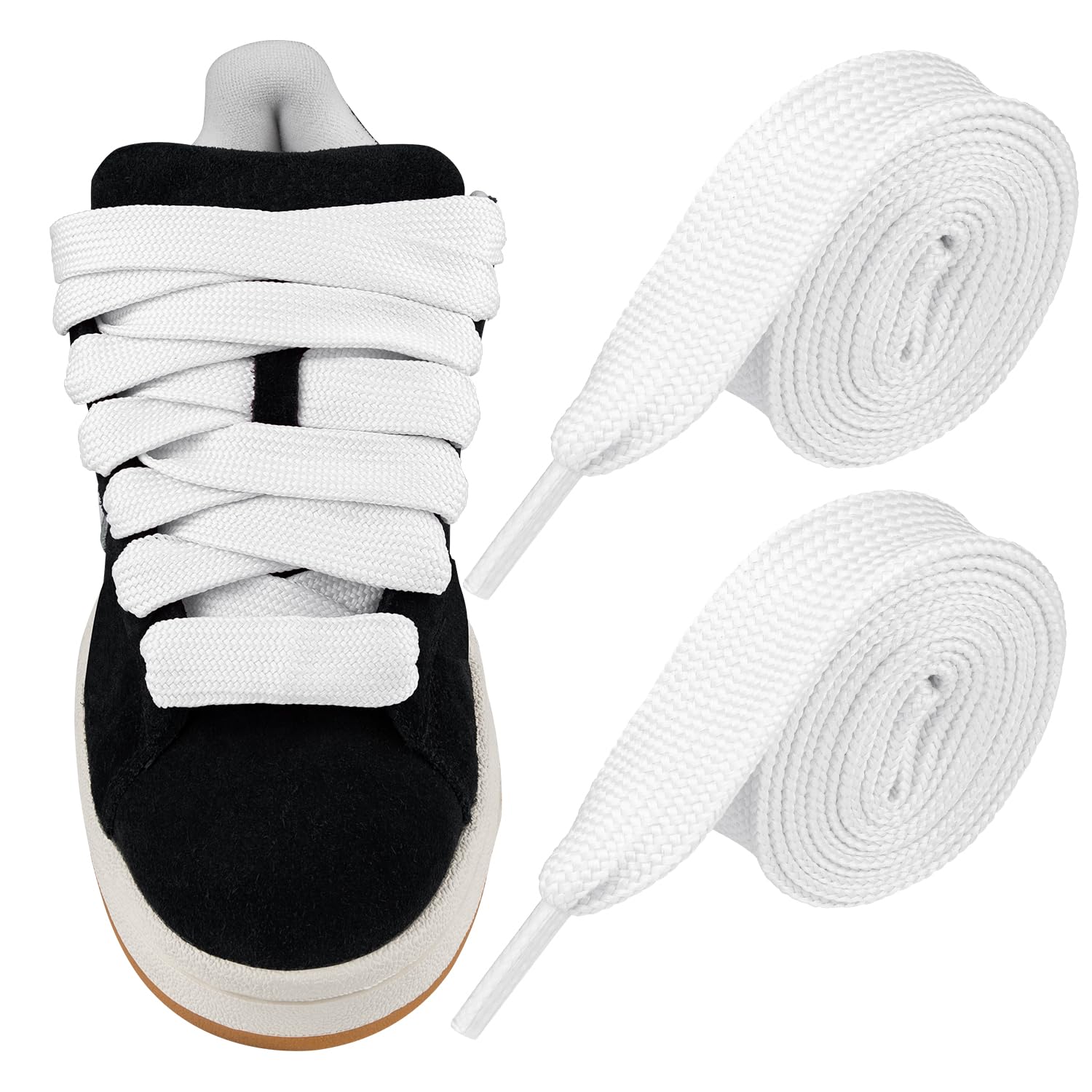 EndotoFlat Shoe Laces for Adidas Campus 00s Shoes, 2CM Width Thick Fat Replacement Shoelaces