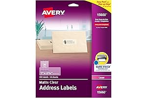 Avery Printable Clear Address Labels with Sure Feed: The Crystal-Clear Solution for Effortless Mailing
