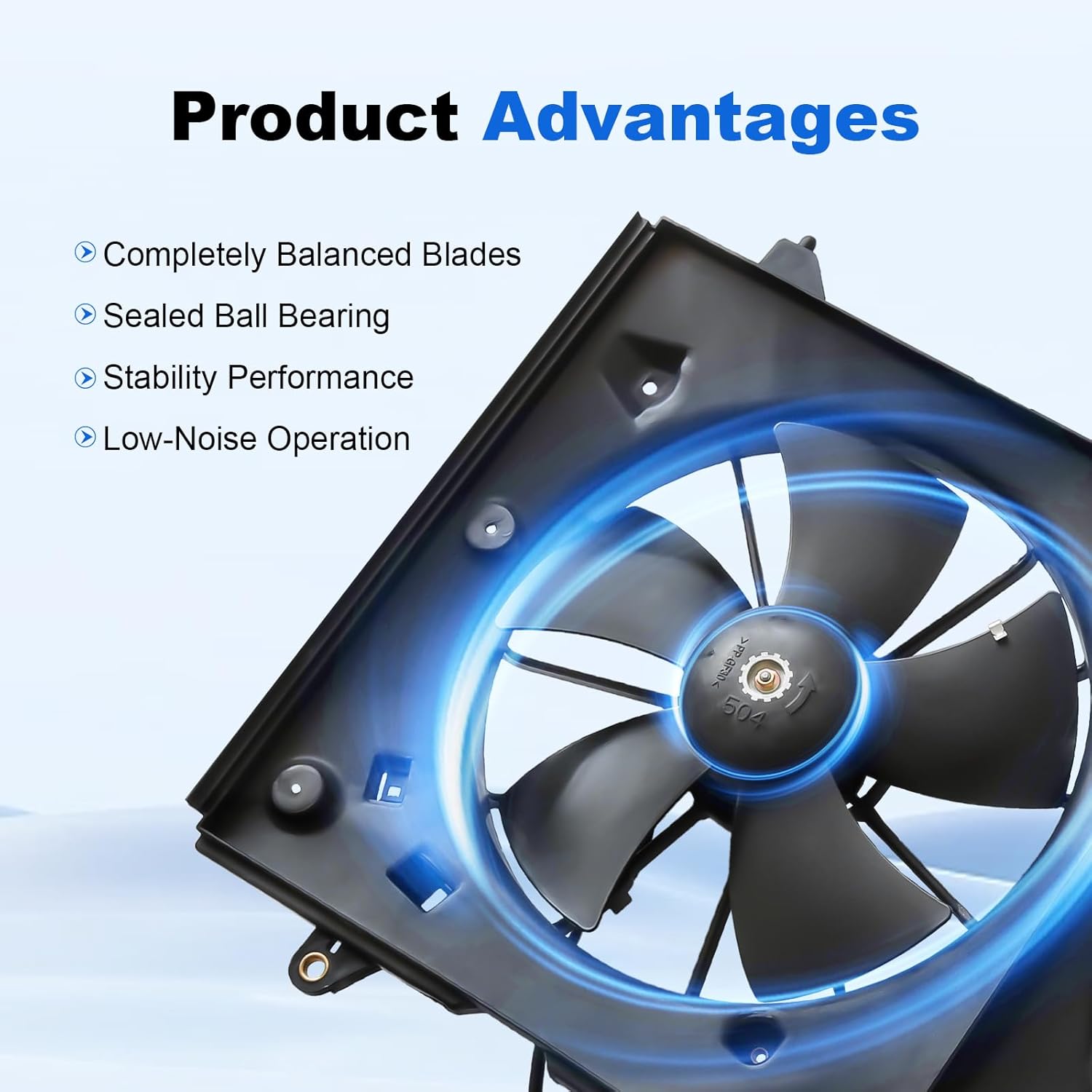 Condenser Cooling Fan Assembly HO3115121 Replacement for Honda Accord LX EX DX L4 2.4L 2003-2007 Radiator Dual Cooling Fan Replaces 19015-RAA-A01 38611-RAA-A01 19020-PND-003 19015RAAA01