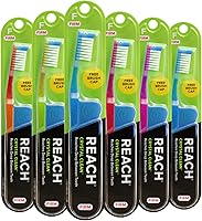 Vista 1 de Reach Crystal Clean - Cepillo de dientes con cerdas firmes, 1 unidad, paquete de 6