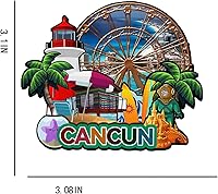 Vista 3 de Imán de Quintana Roo México para nevera de madera 3D, monumentos de viaje, coleccionables, recuerdos, decoración hecha a mano -1989