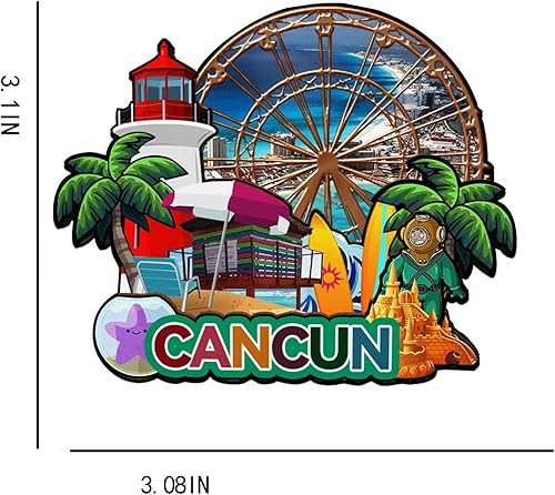 Vista 3 de Imán de Quintana Roo México para nevera de madera 3D, monumentos de viaje, coleccionables, recuerdos, decoración hecha a mano -1989
