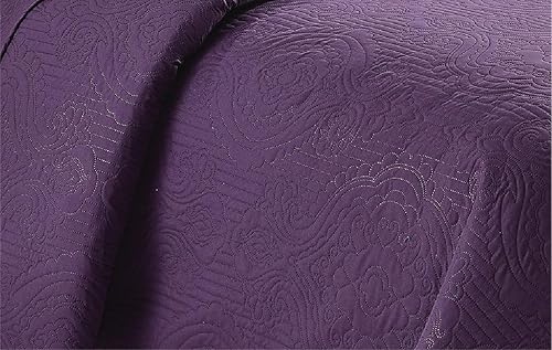 Miniatura 2 de Home Collection - Juego de cubrecama de lujo holgada repujada liviana de color liso