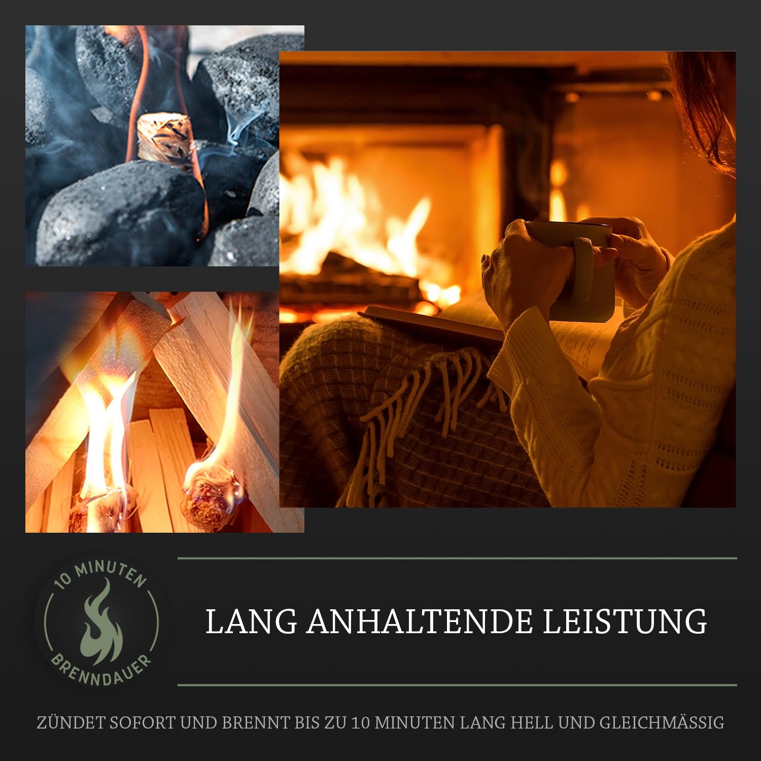 Log Barn Natürliche Anzündwolle - 500 Stück, Öko Anzünder Holzwolle für Holzöfen, Pizzaöfen, offene Feuer, Kaminanzünder und Grillanzünder - Echtes Log Barn Anfeuerholz (500 PC)