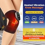Heated Knee Massager, 5000mAh Rechargeable Heated Knee Warp With Vibration, 3 IN 1 Heated Knee Pad for Shoulder Elbow Knee, 3 Adjustable Vibration and Temperature, Heated Knee Brace for Adult, 1 Pack
