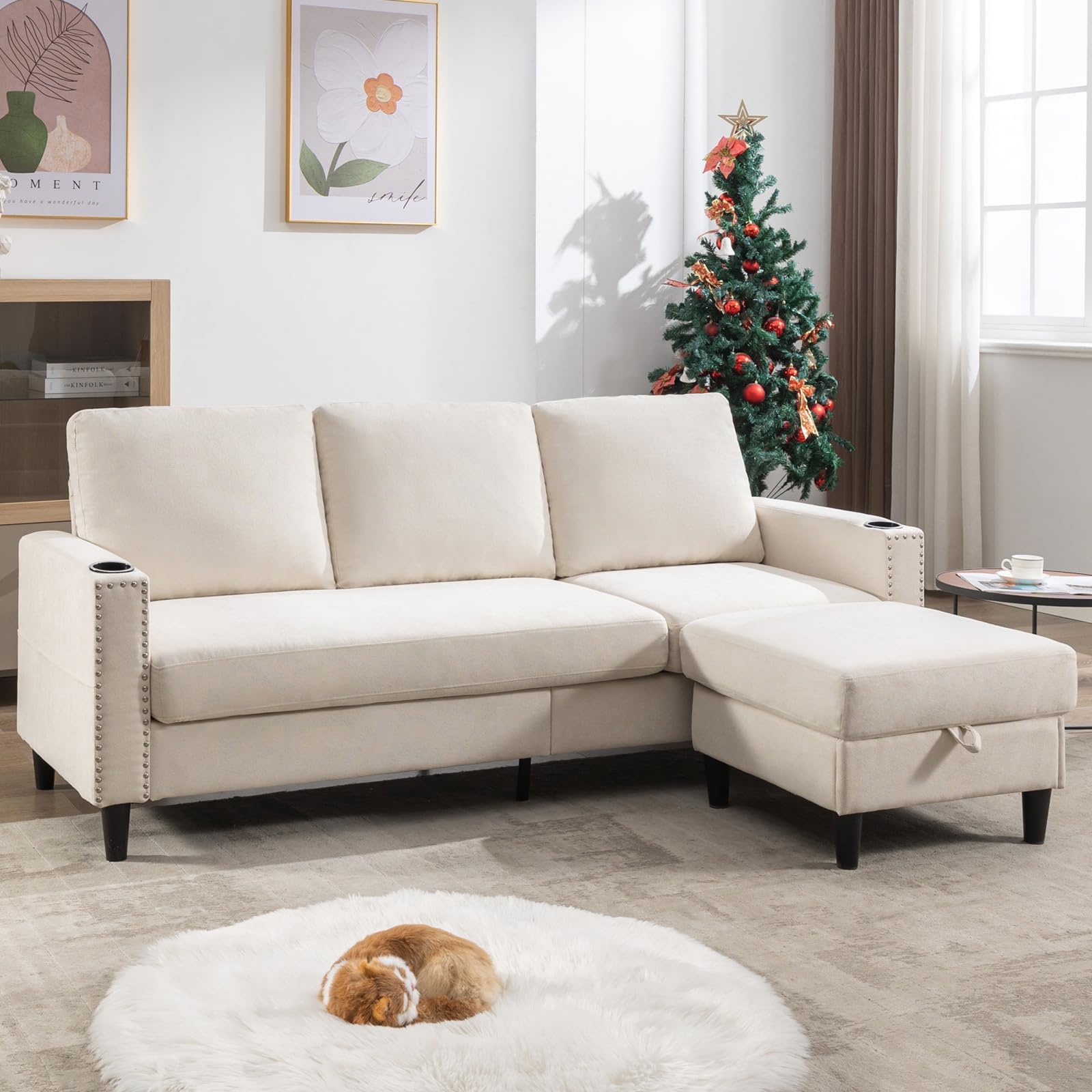 Panana Convertible Sectional Sofa Couch, LShaped Couch 3