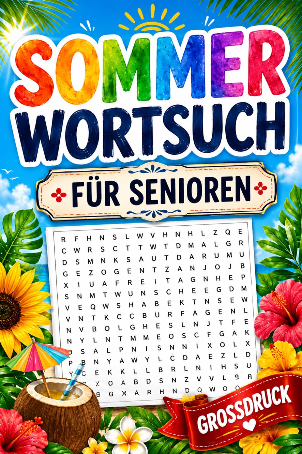 Sommer Wortsuchrätsel für Senioren: 101 Wortsuchrätsel für Erwachsene in Großdruck – Gedächtnistraining mit Spaß und Entspannung | Perfektes Senioren Geschenk