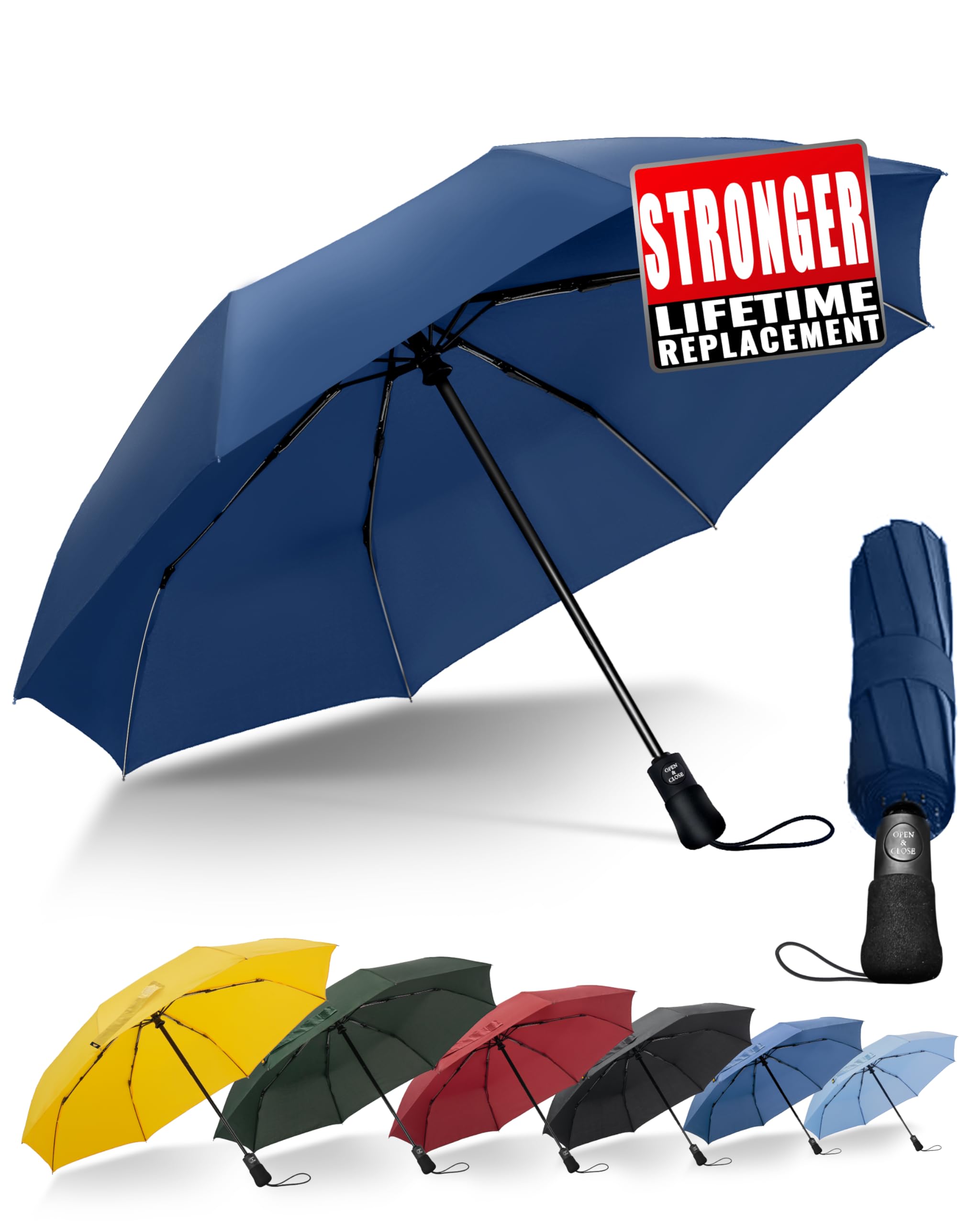 Chakipee Travel Compact Umbrella Windproof - Portable Automatic for Rain, Folding Umbrella for Men and Women, Portable 210T Fabric