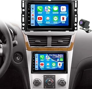 Upgrade 5G WiFi Car Radio for Chevy Chevolet Malibu 2008 2009 2010 2011 2012, 7 Inch Touch Screen Stereo Head Unit with Wireless Carplay Android Auto GPS Navigation FM Bluetooth SWC HD Backup Camera