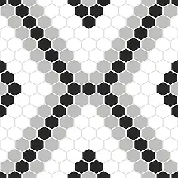 FloorPops FP2950 Leyton azulejos de piso para destacar e colar, preto