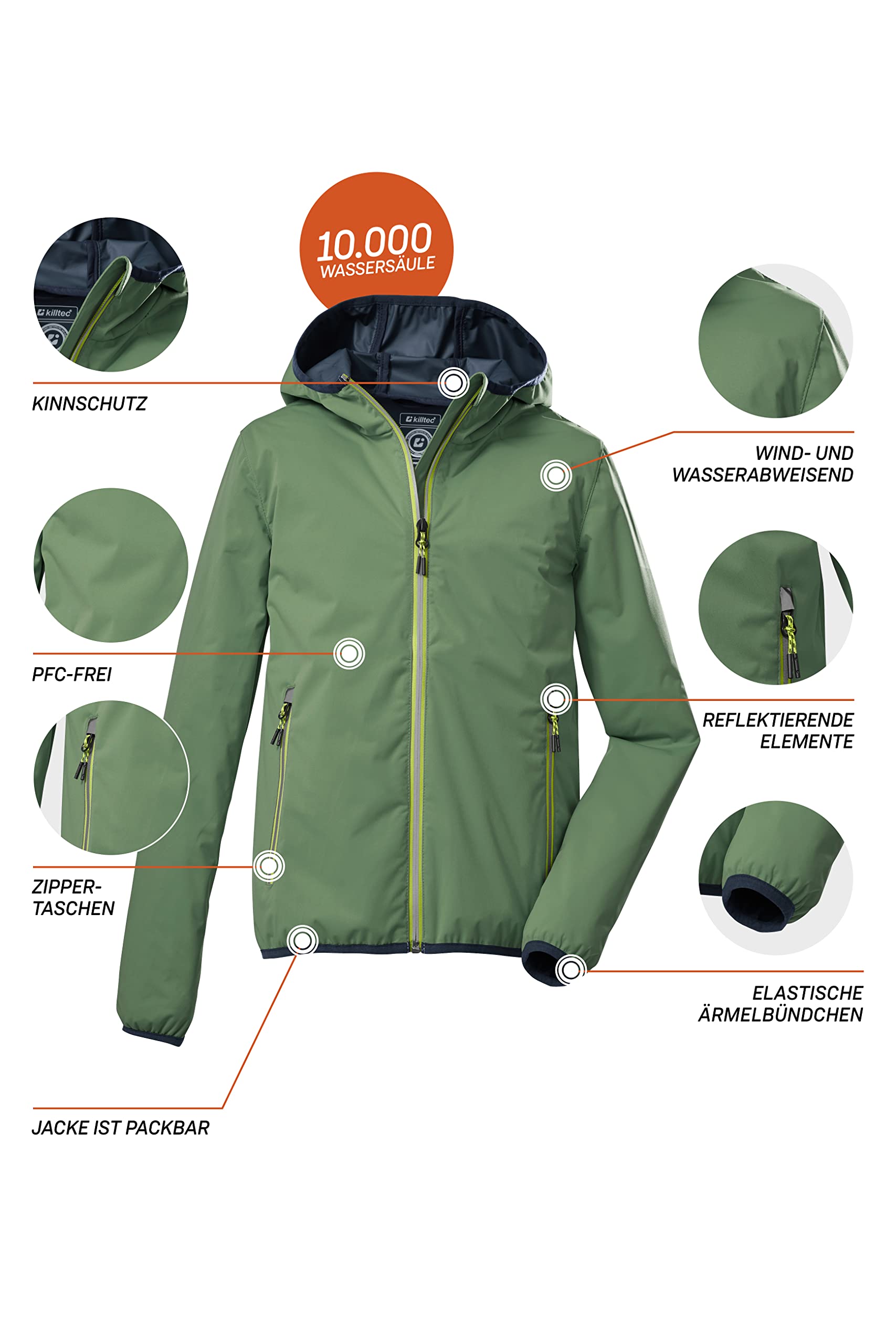 Killtec Jungen Kos 230 Bys Jckt 2-Lagen-Funktionsjacke/Outdoorjacke mit Kapuze, packbar