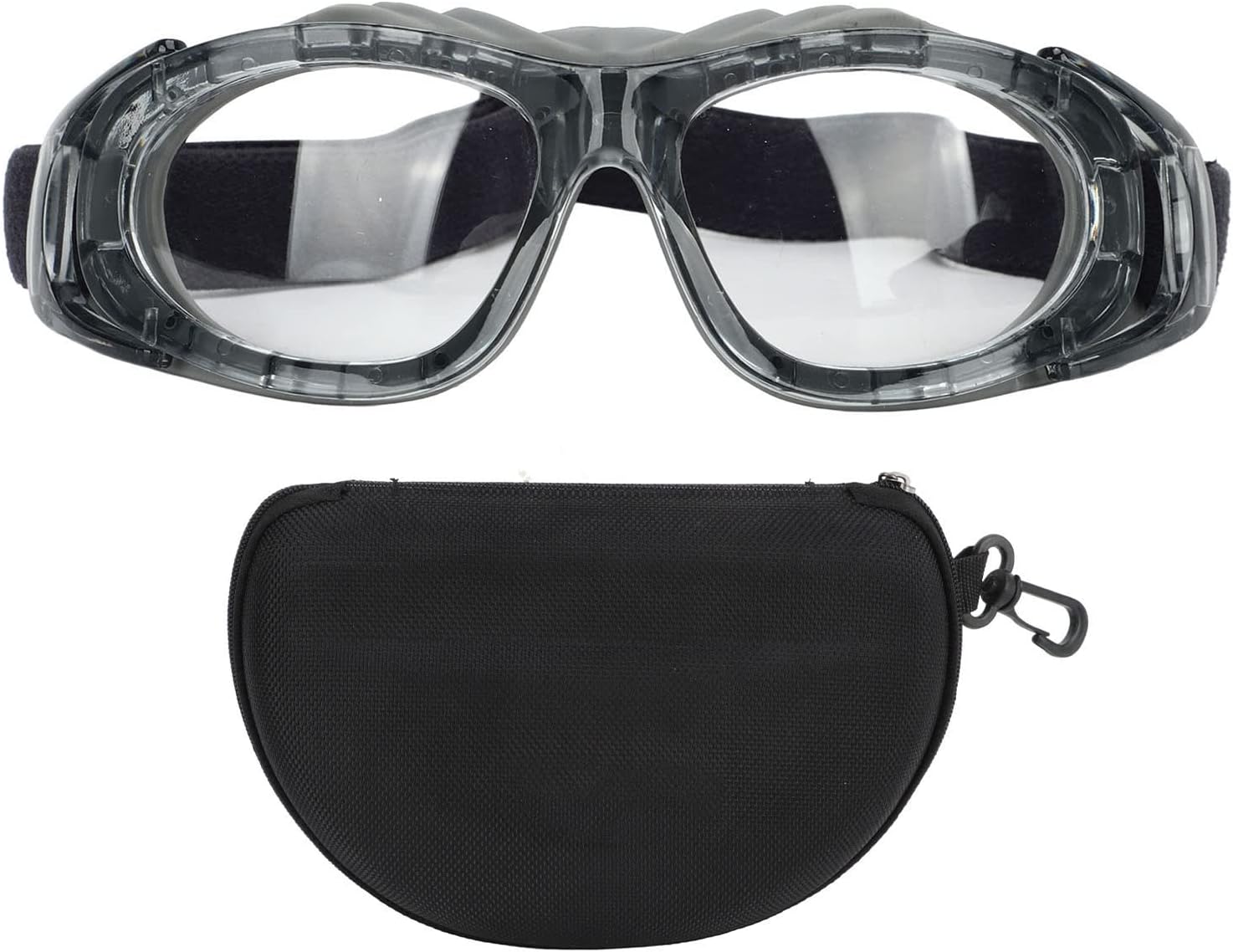 Sports Goggles Glasses Comfort and Portability Shock Collision Basketball Football Pickleball HD Clear Safety Protective Goggles for Outdoor Cycling Running Hiking Black (Gray)