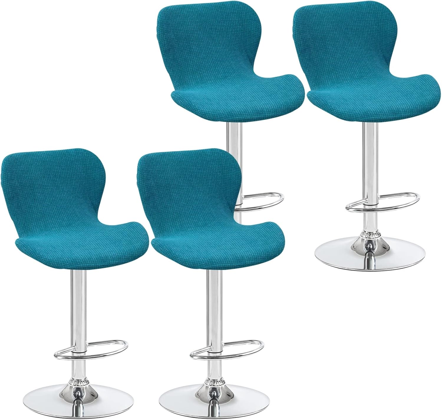 Curved Bar/Kitchen Swivel Stools Slipcovers, Stretch Bar Stool Cover Counter Stool Pub Chair Slipcover, for Short Dining Chair Back Chair Barstools Chair,H,4pack