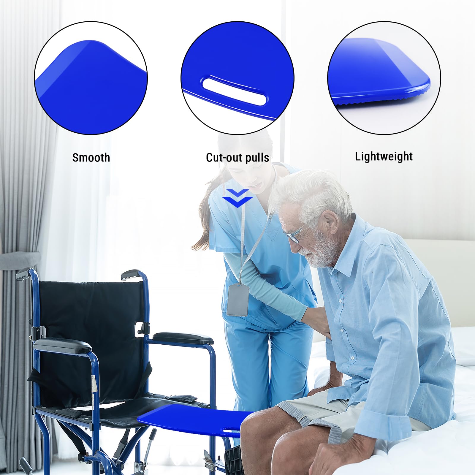 LOSCHEN Tabla de transferencia, deslizante, para transferencia, para personas mayores, para trasladar a sillas de ruedas, cama, inodoro, coche (70 cm)
