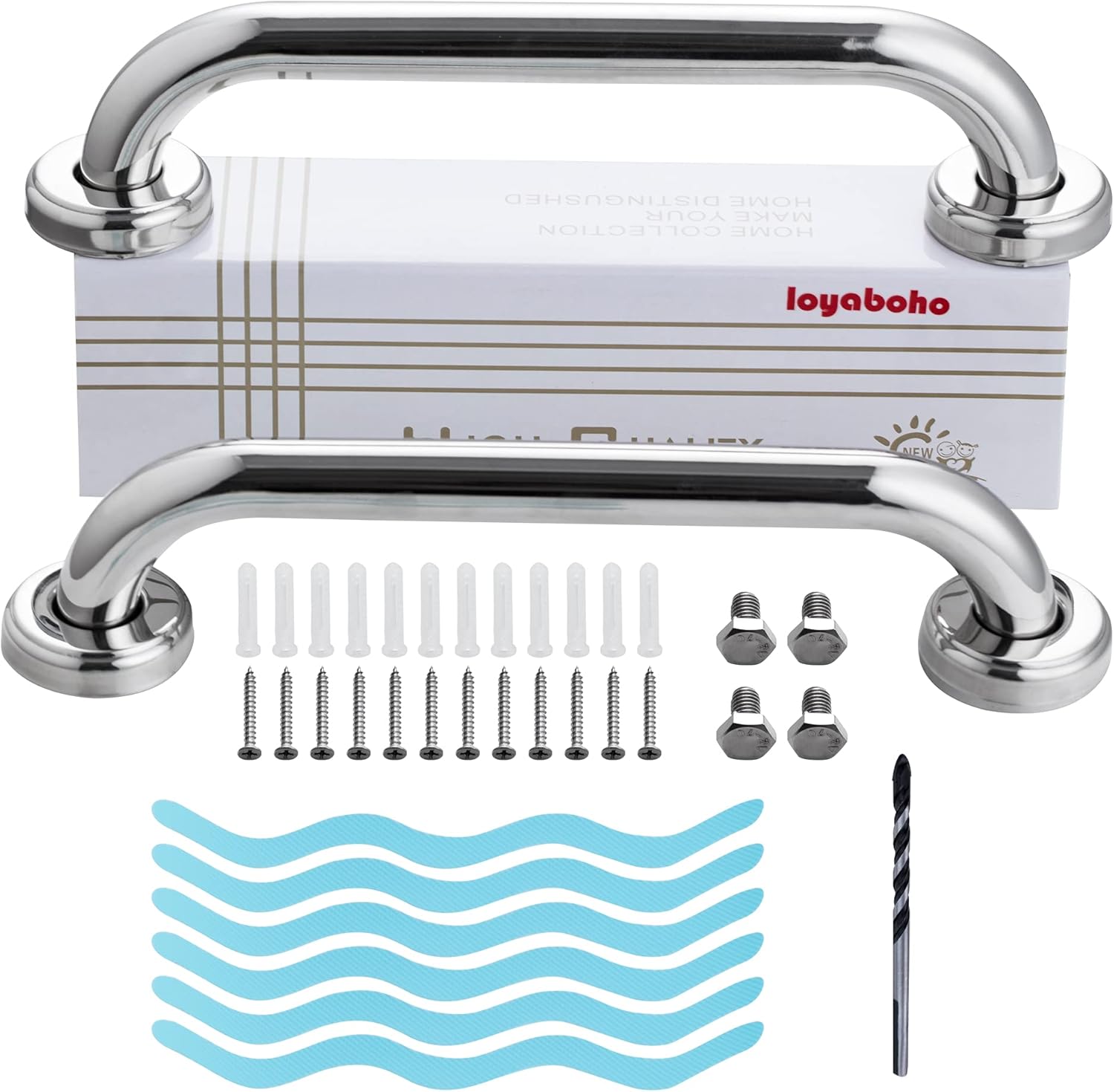 Loyaboho Grab Bars for Bathroom 12 Inch 2 Pcs.Shower Grab