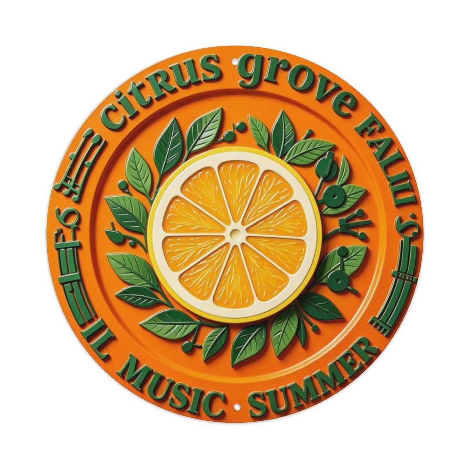Citrus Grove Summer Metal Tin Sign Plaque