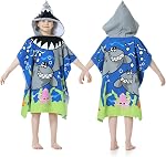 Mokani Kids Hooded Poncho Towels, Soft & Absorbent Microfiber Beach Towel, Swimming Pool Changing Robe Bathrobe Bath Towel