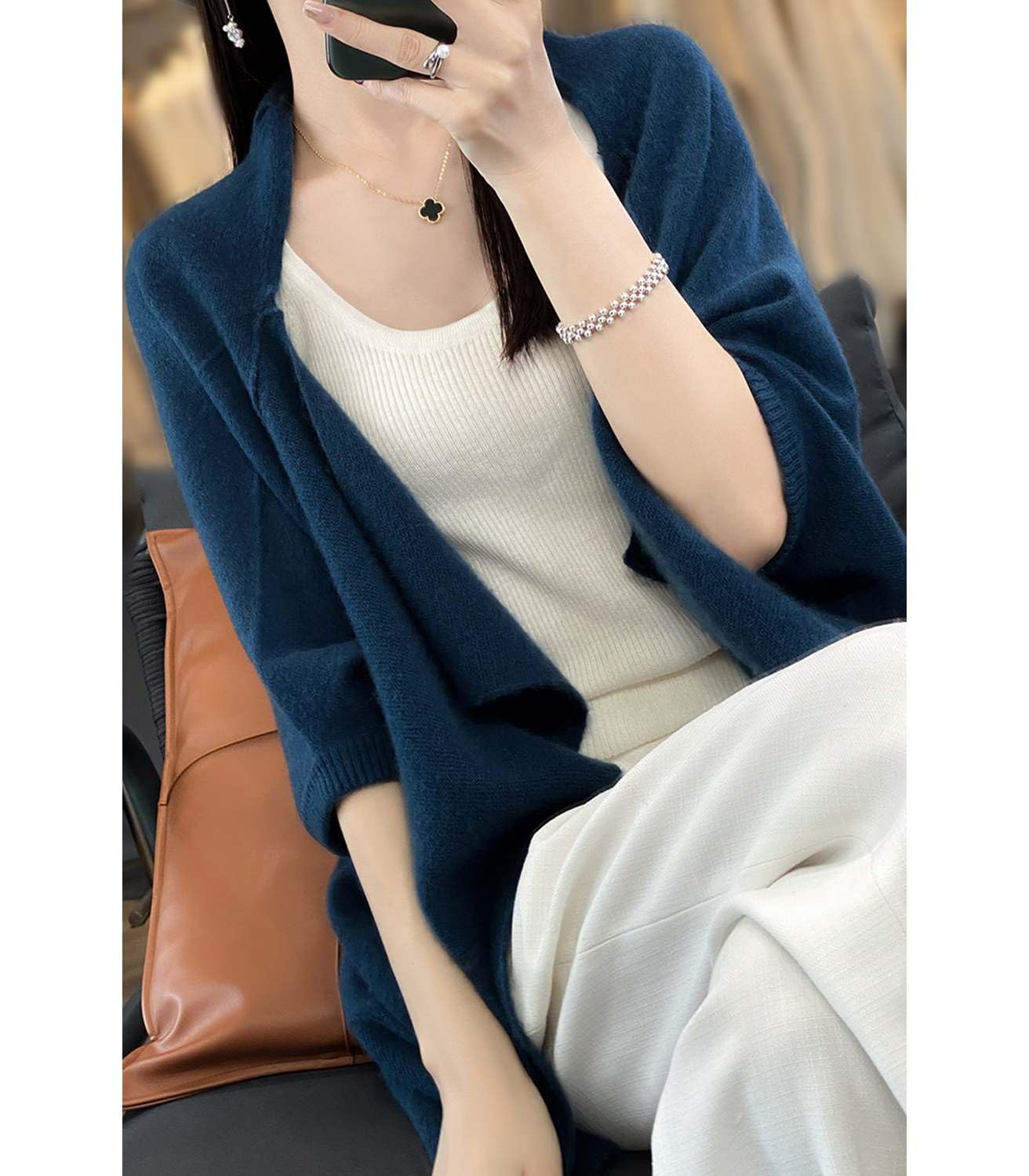 Pull châle en laine mérinos pour femme - Poncho Ruana ouvert sur le devant - Cape pour l'automne et l'hiver