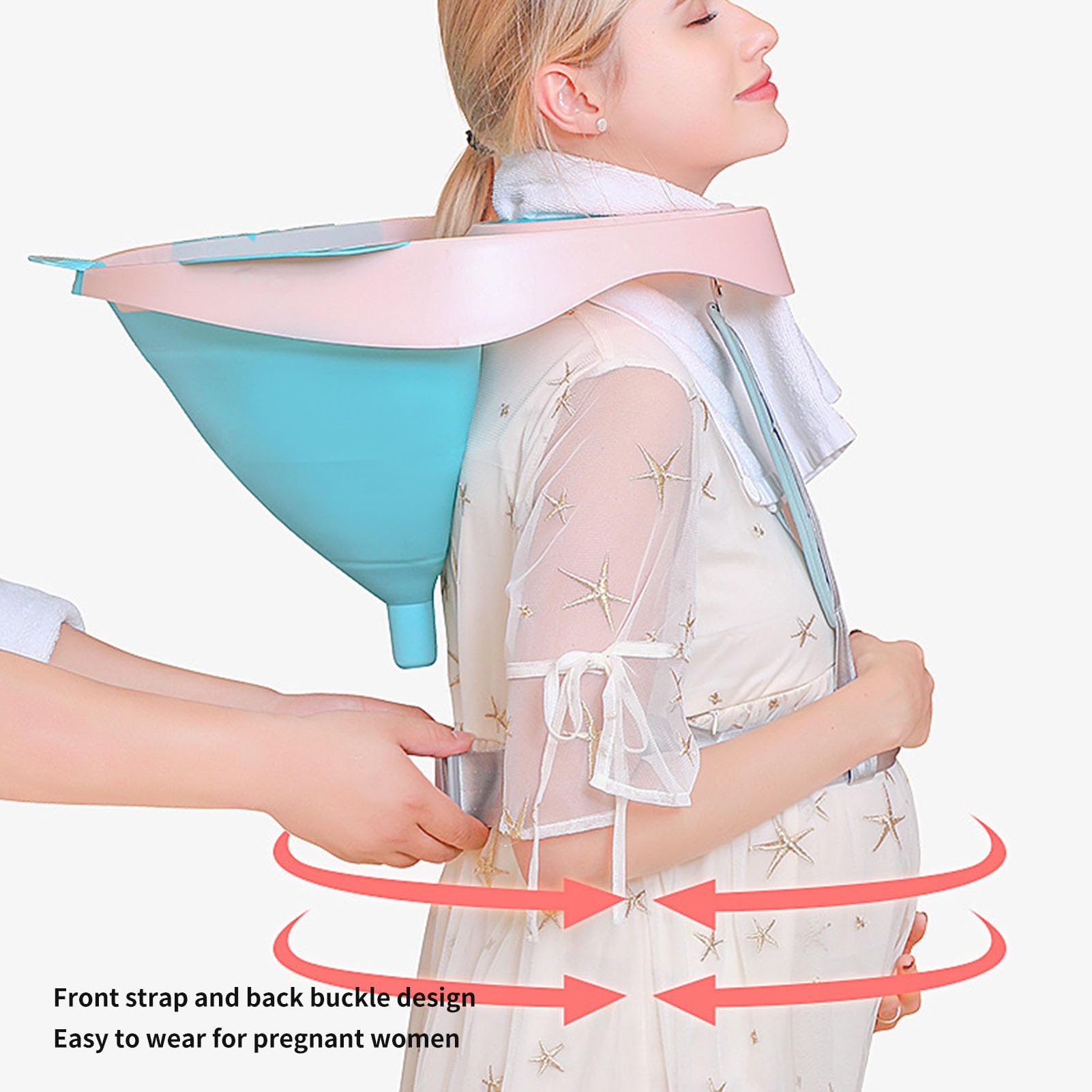 Lavabo de champú para Personas postradas en Cama PP TPE, Lavabo portátil para Lavar el Cabello para Personas Mayores, Mujeres Embarazadas, discapacitados, Junto a la Cama y en la