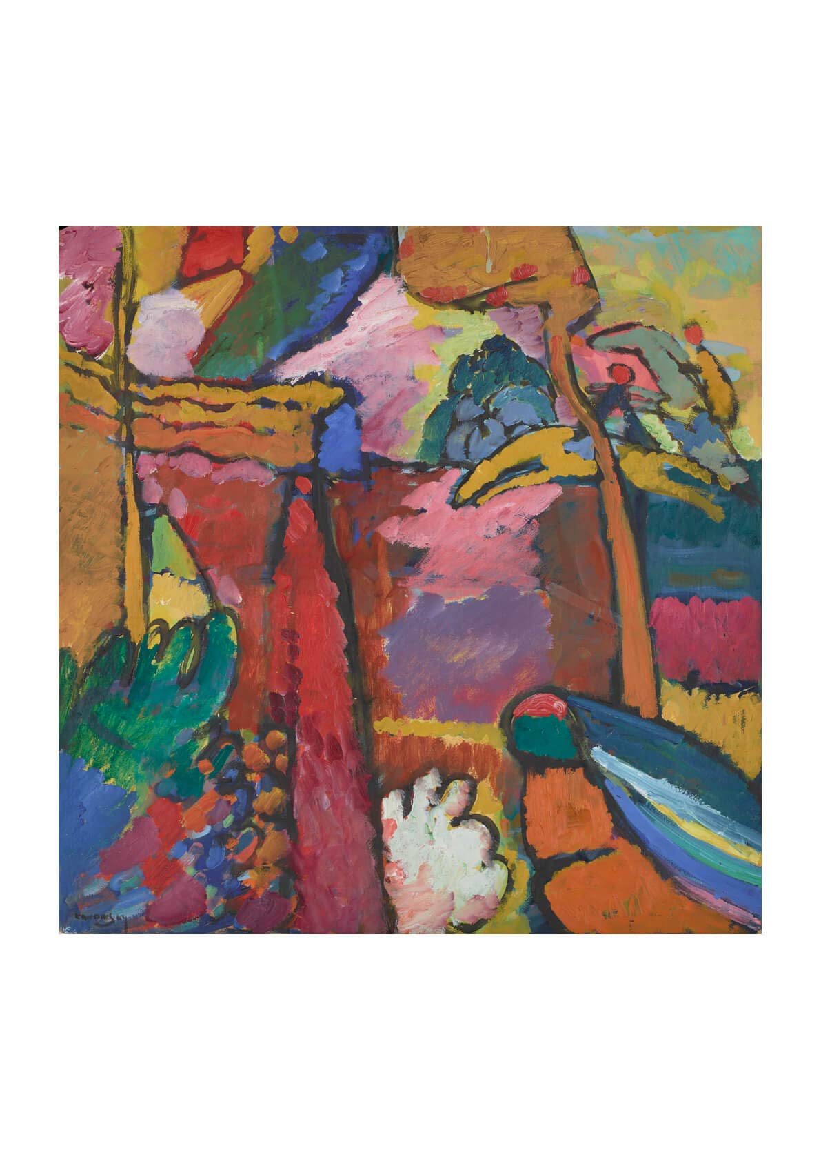 Cadre Kandinsky Study for Improvisation V grand format pour habiller un grand mur vide de bureau