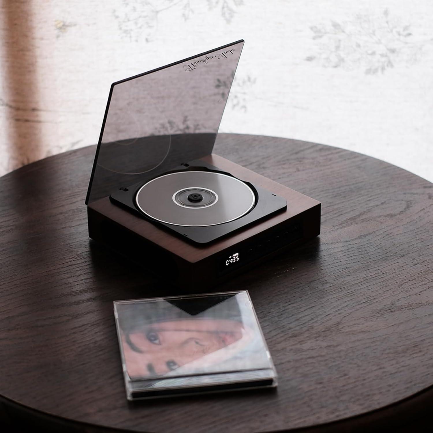 DVP-560 Retro Desktop CD Player for Home, Dual Stereo Speakers, SPDIF Output, 6-8 Hour Battery Life, Remote Control, Portable Bluetooth CD Player for Music Lovers & Home Decor