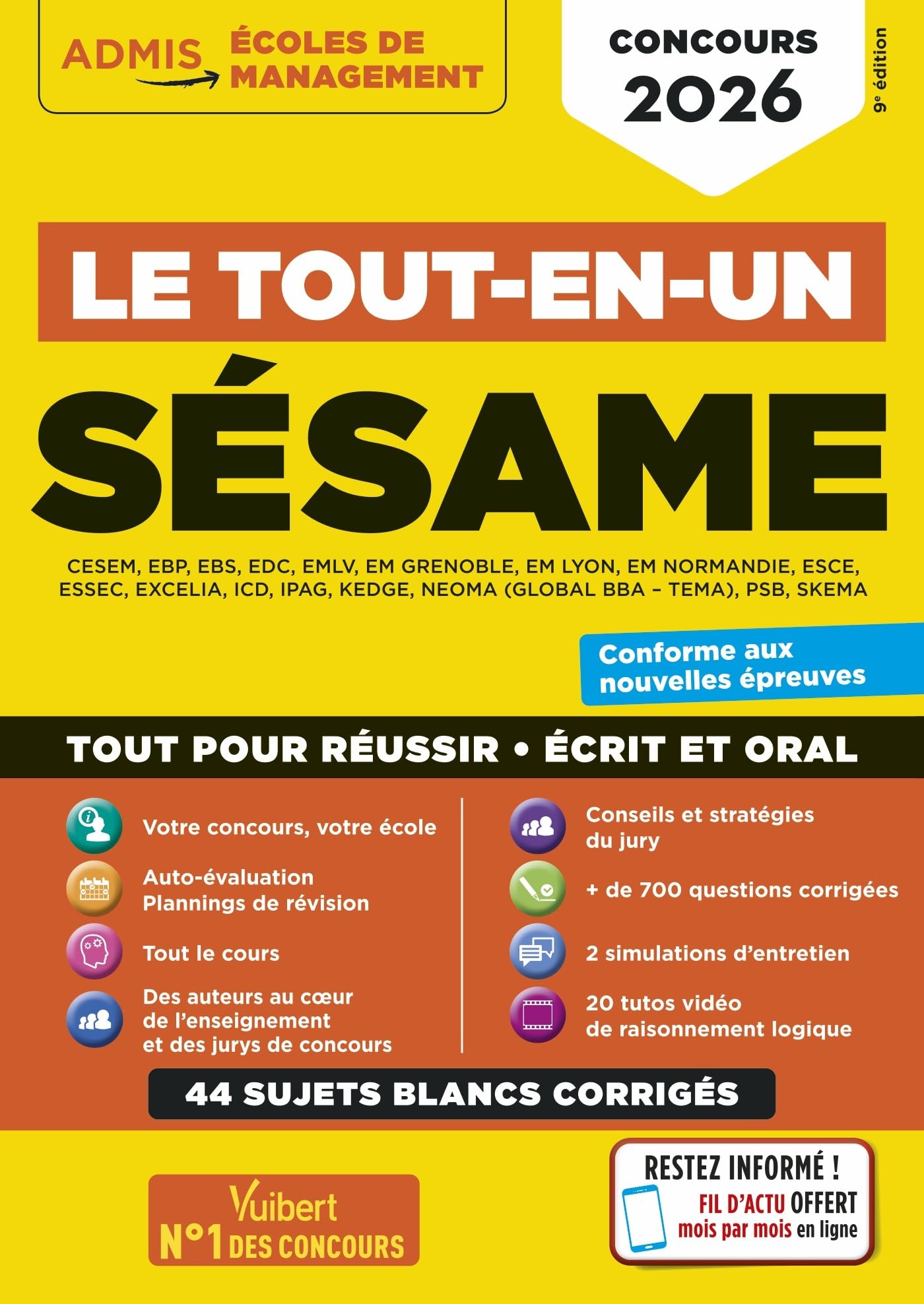 Le tout-en-un SÉSAME - 35 sujets blancs - Écrits et oraux - Tutos offerts: Concours 2026