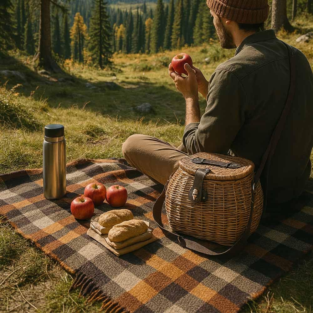 Cesto Funghi Lux in Vimini con Tracolla Regolabile 32×27×h26 cm — Raccolta Castagne Tartufi Frutti di Bosco — Cestino Leggero Naturale