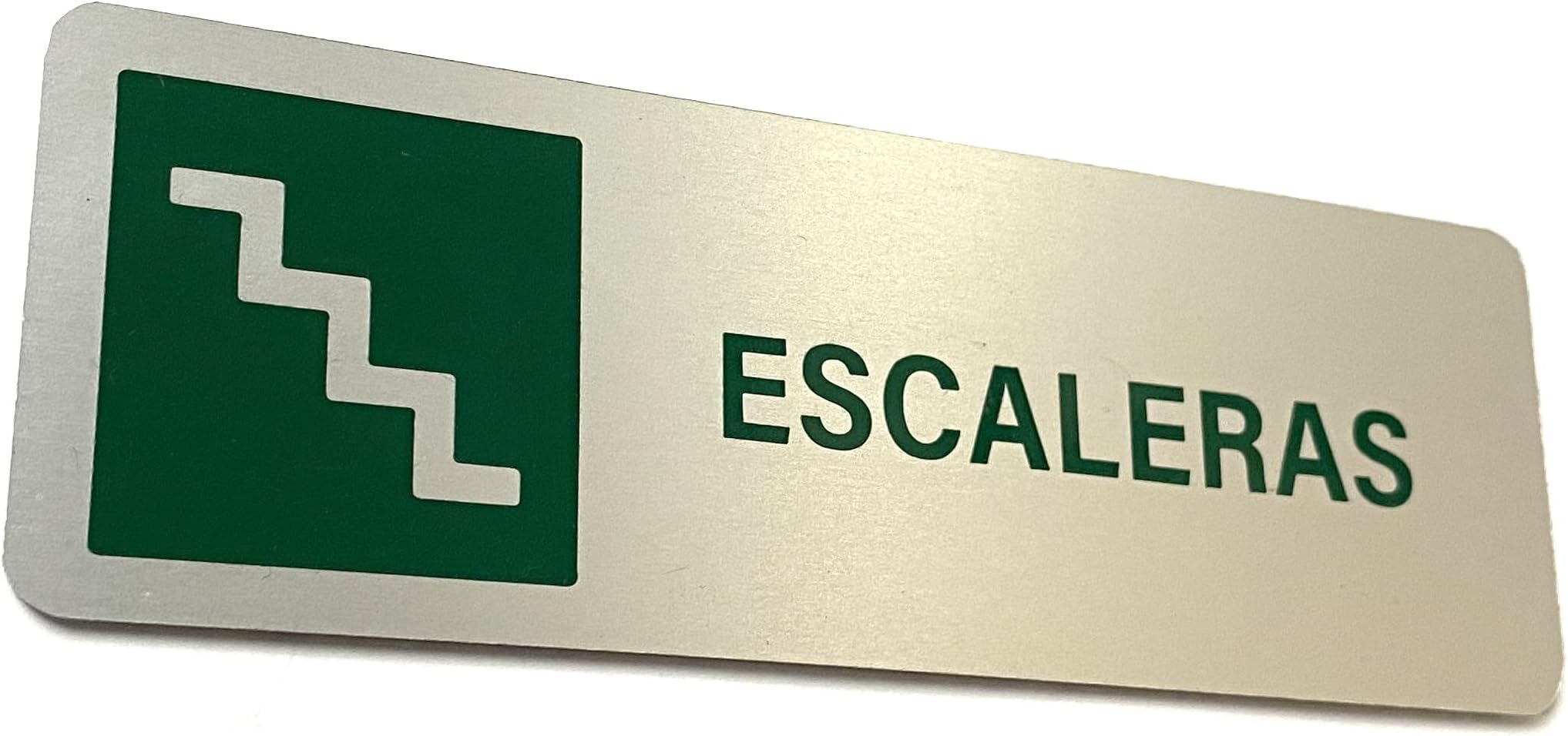 Señal Jale Y Empuje 10 X 5 Cm Autoadherible Aluminio Natural 