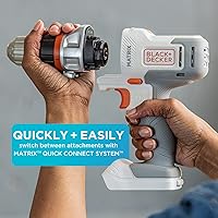 Vista 3 de BLACK+DECKER Kit de taladro/destornillador inalámbrico 20V MAX Matrix, blanco (BDCDMT120WC1FF)