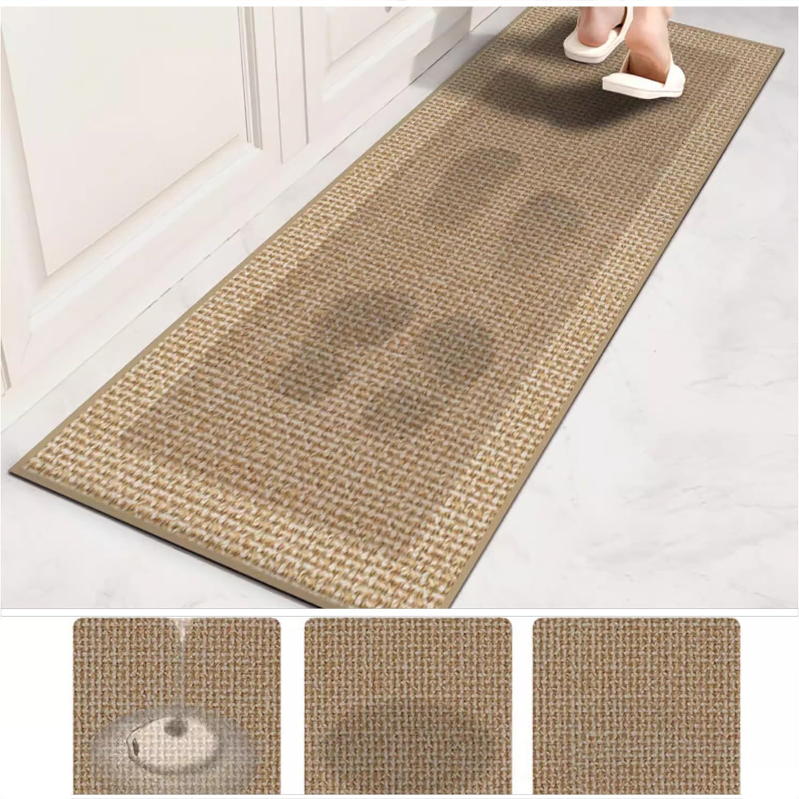 Tappeto Cucina Antiscivolo Assorbente Tappeto antimacchia Tappeto Lavabile Rustico Design per Zone ad Alto Traffico Ideale per Cucina e Corridoio