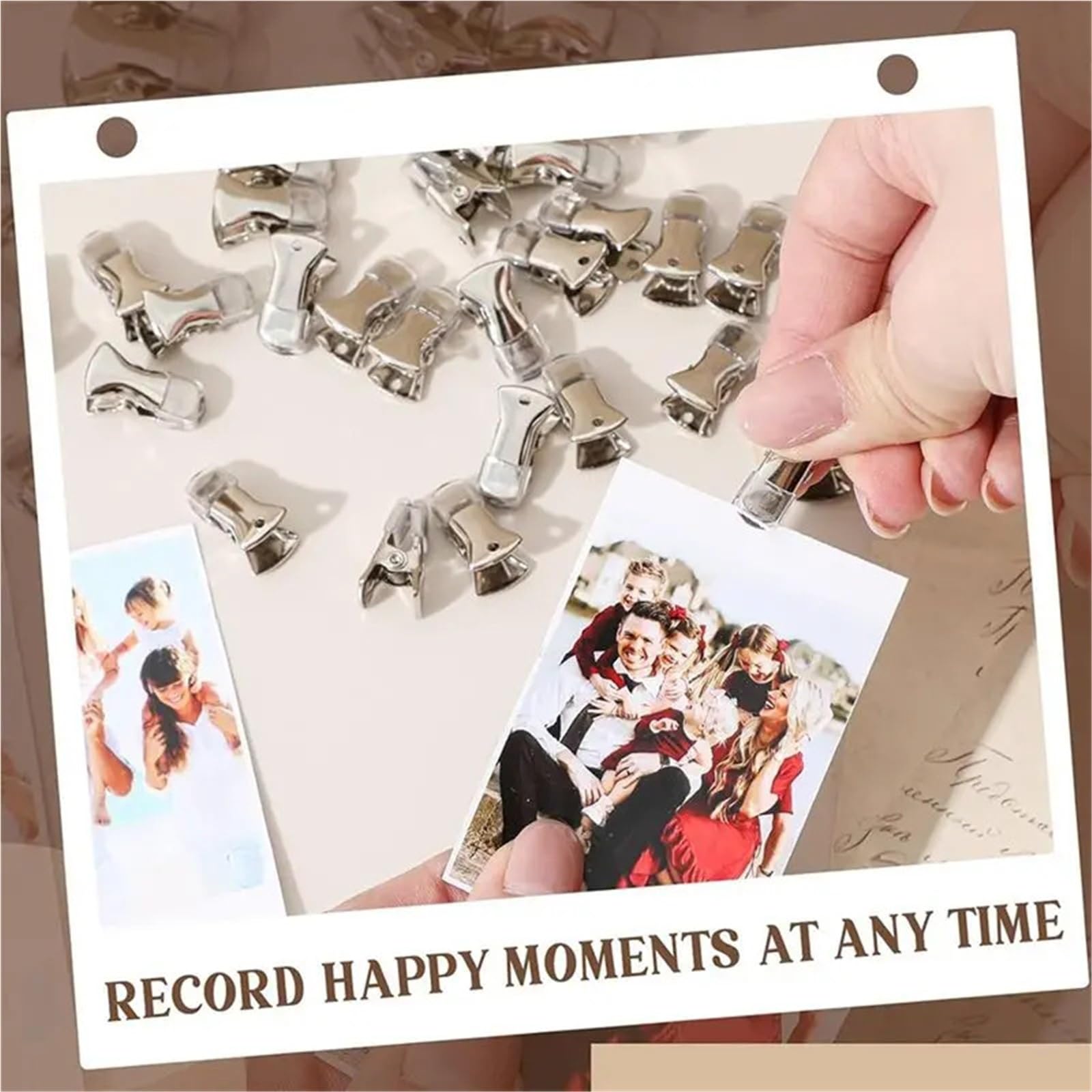 Pinzas Ropa Clips de cocodrilo pequeños Metal Plateado compatibles con Ap-For Crafts, 100 Uds., Correas Goma Antideslizantes
