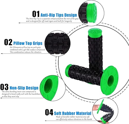 Miniatura 3 de Empuñaduras de motocicleta Dirt Bike Grips Pillow Top Grip Mx Grips Universal Handle Grips para KX60 KX65 KX80 KX85 KX100 KX125 KX250 KX250F KX250R