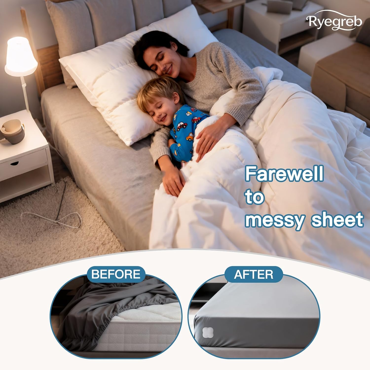Sheet Holders Bed Sheet Grippers - Fitted Sheet Holder for Corners Keep Sheets Firm & Tight Fit All Sheet Sizes Sheet Straps Clips Easy Installation