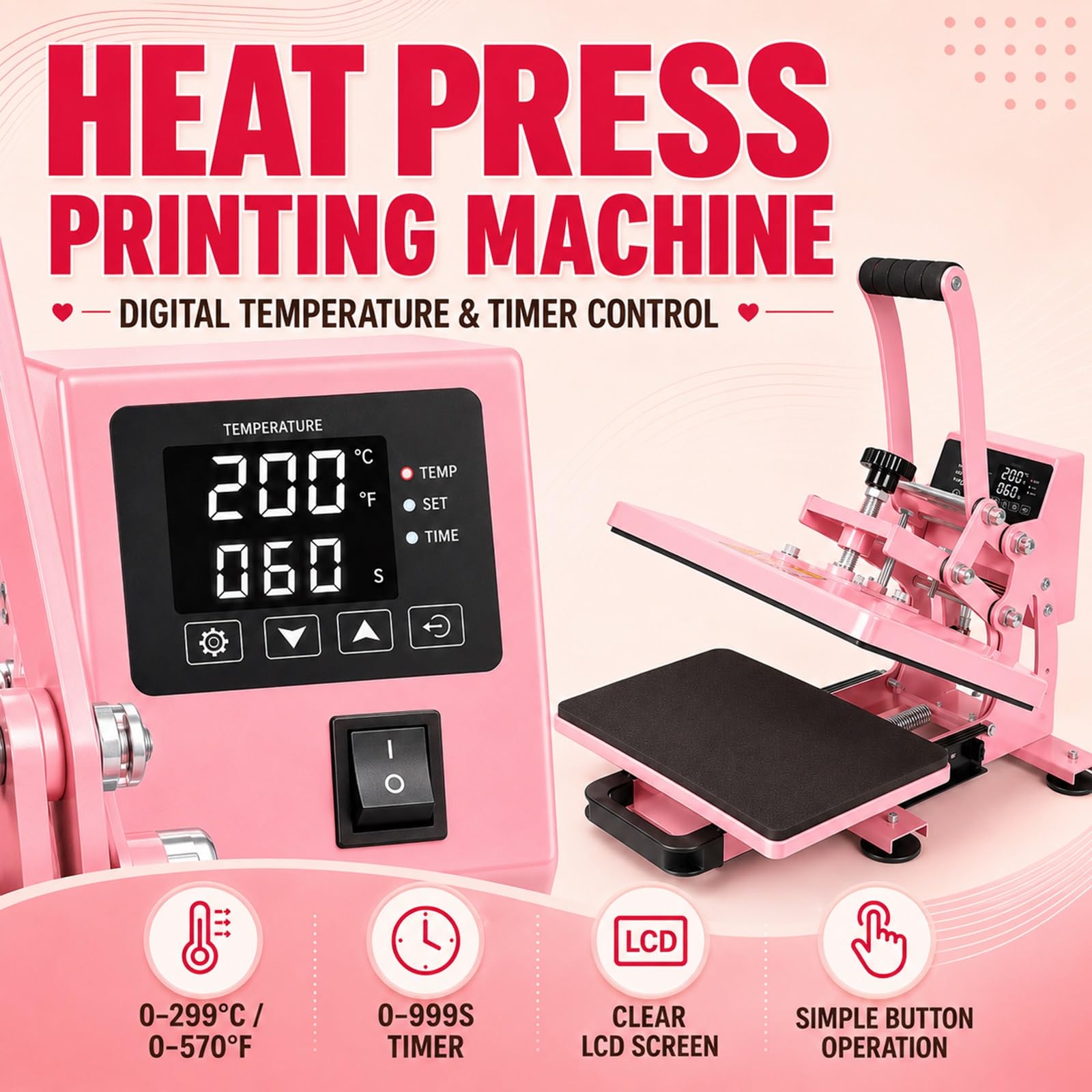 Pressa a Caldo 23x30, Macchina Stampa Magliette Sublimazione Clamshell