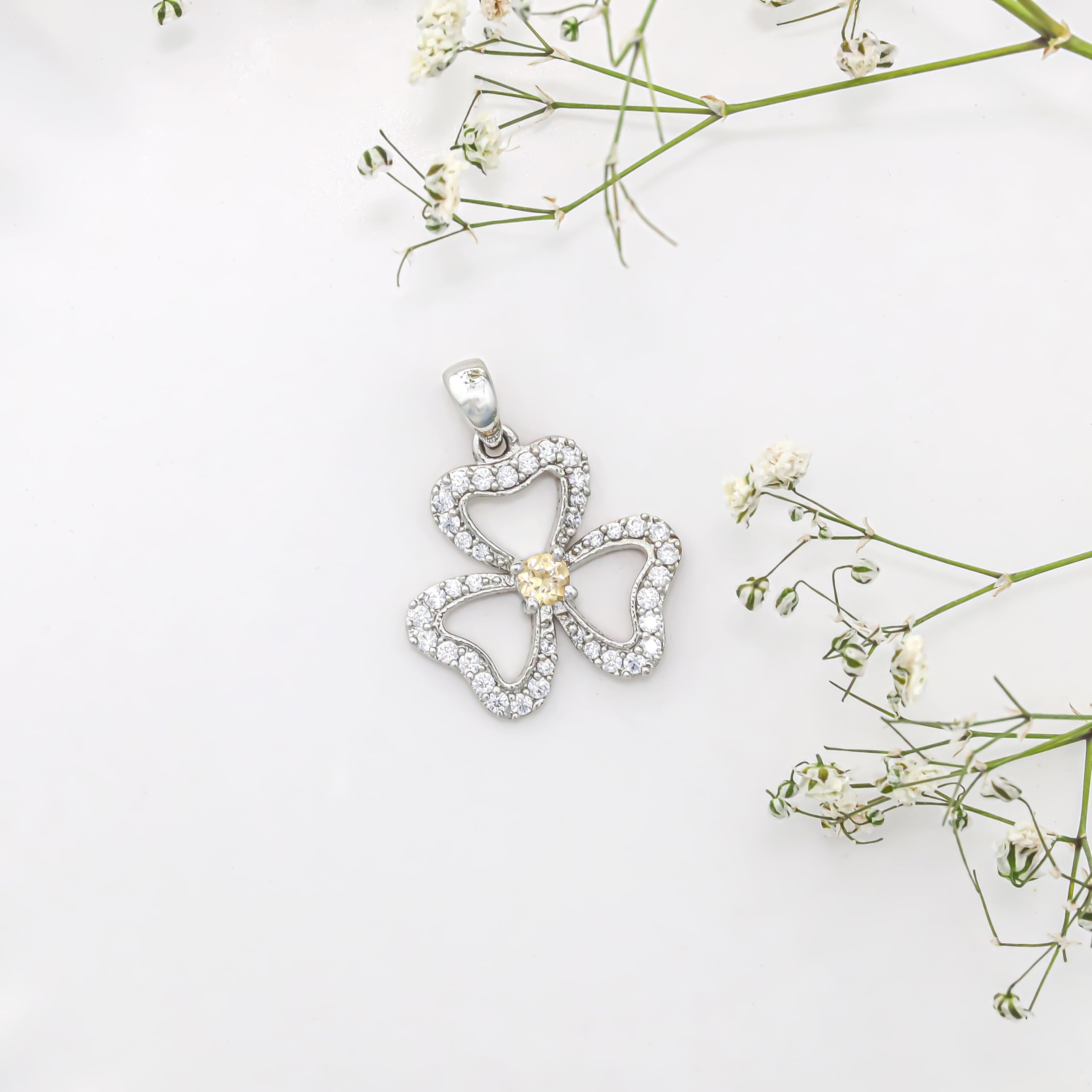 Pendentif en argent sterling 925 avec topaze impériale, taille ronde, 3 mm, pour femme, SP-624