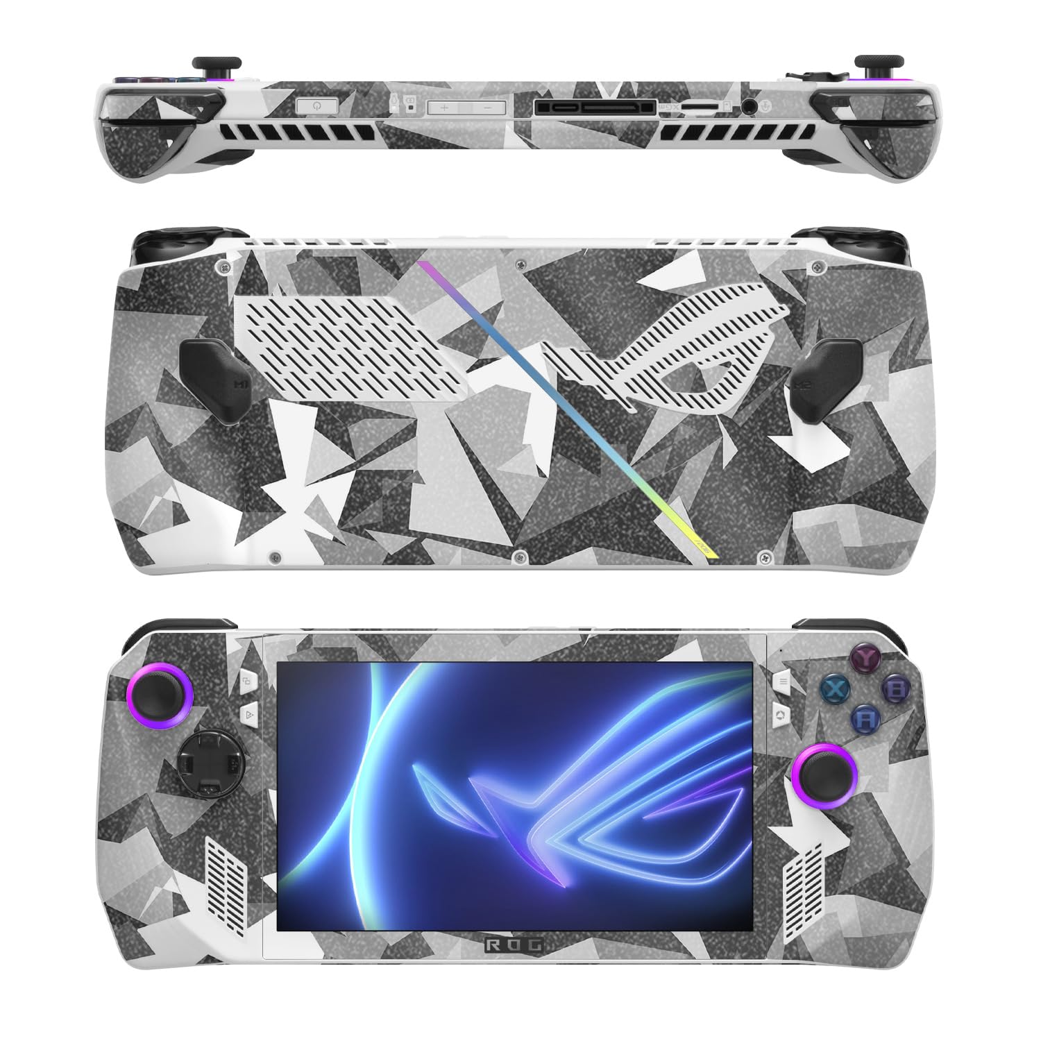 MightySkins Glossy Glitter Skin Compatible with Asus ROG Ally - Mono Camo | Protective, Durable High-Gloss Glitter Finish | Easy to Apply, Remove, and Change Styles