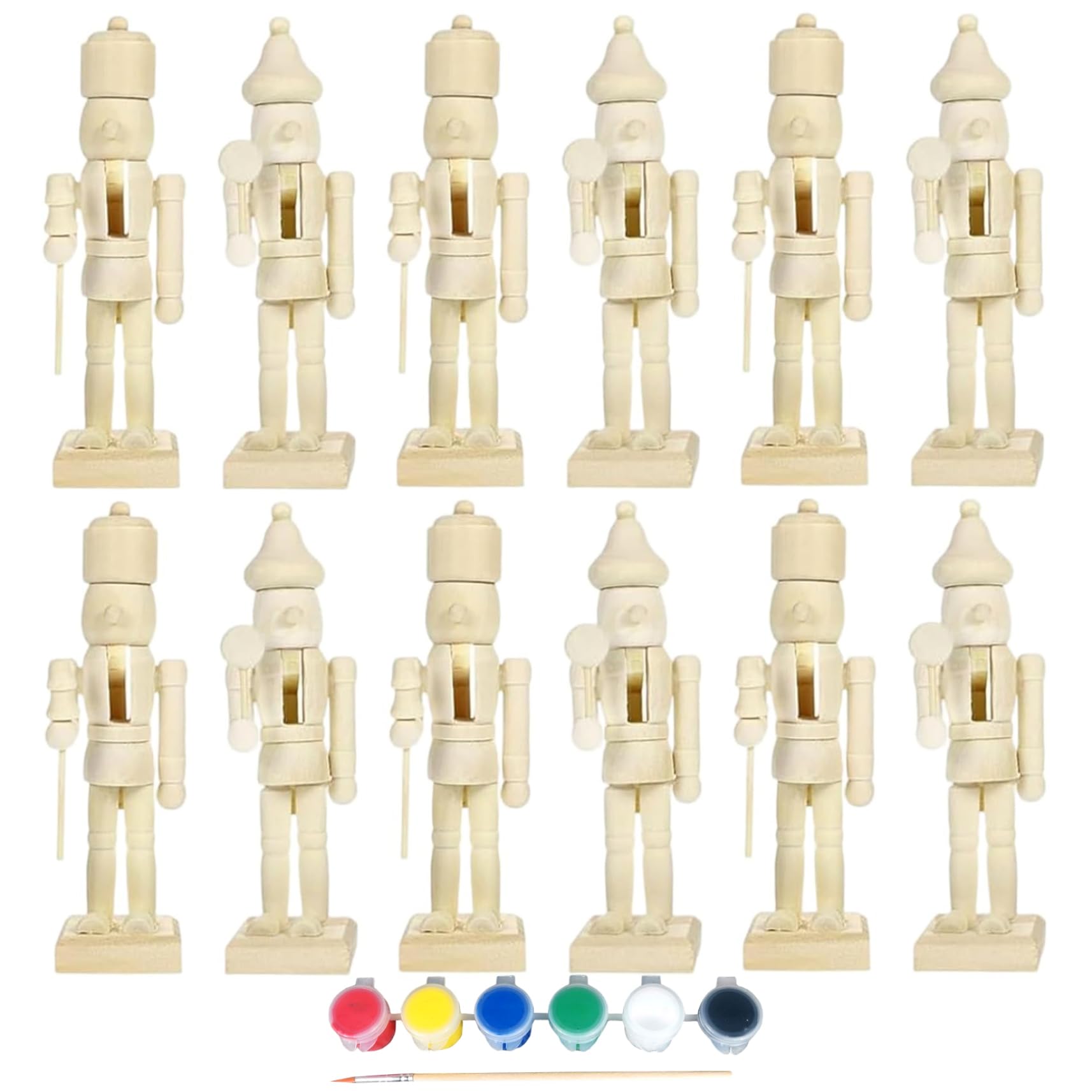Casse-Noisette bois brut 12 pièces lot loisirs créatifs noël DIY