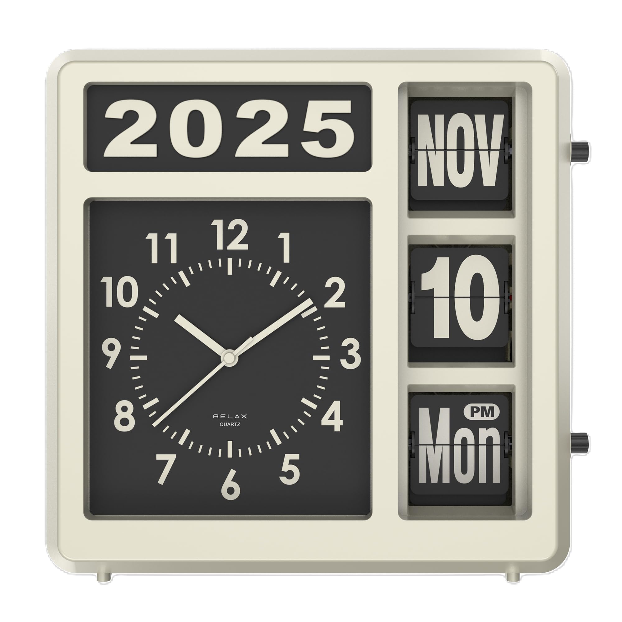 Amazon.co.jp: RELAX フリップカレンダークロック レトロ 時計