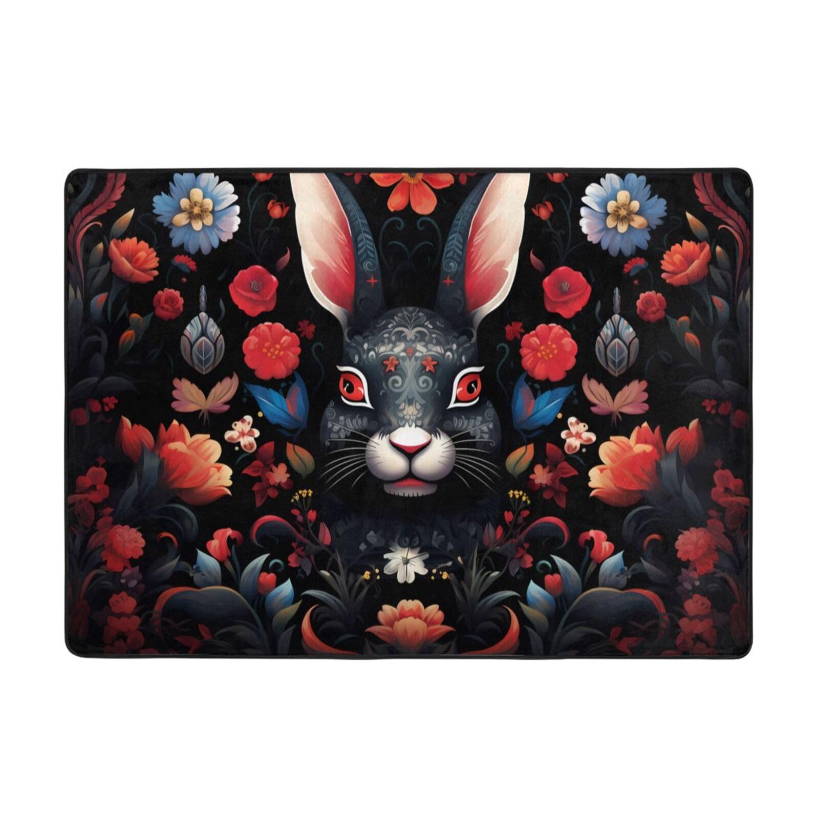 Tapis de jeu lapin noir pour égayer la chambre d'enfant
